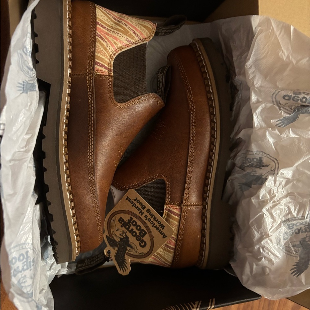 Georgia Boot Women’s Romeo Brown and Tan Leather Boots